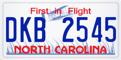 NC license plate DKB2545