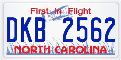 NC license plate DKB2562