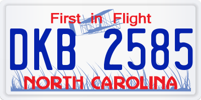NC license plate DKB2585