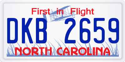 NC license plate DKB2659