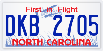 NC license plate DKB2705