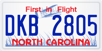 NC license plate DKB2805