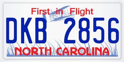 NC license plate DKB2856