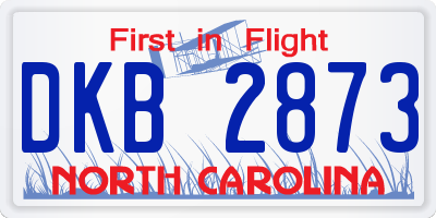 NC license plate DKB2873