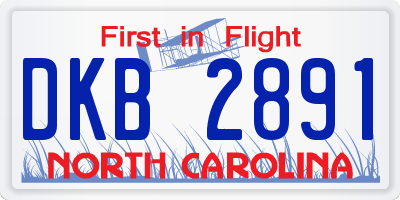 NC license plate DKB2891