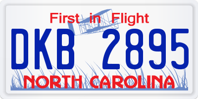 NC license plate DKB2895