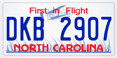 NC license plate DKB2907