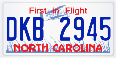 NC license plate DKB2945