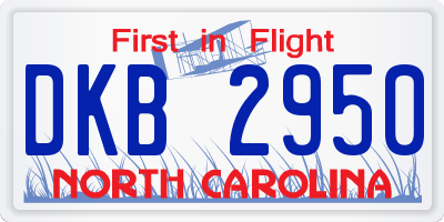NC license plate DKB2950
