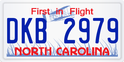 NC license plate DKB2979