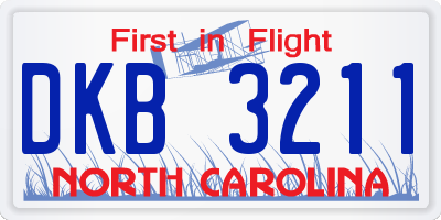 NC license plate DKB3211