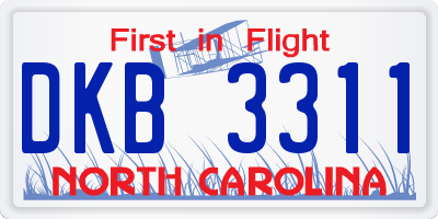 NC license plate DKB3311