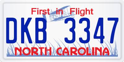 NC license plate DKB3347