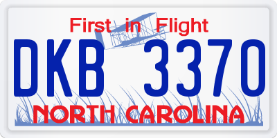 NC license plate DKB3370