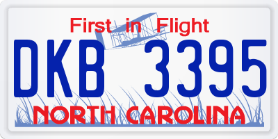 NC license plate DKB3395