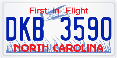 NC license plate DKB3590