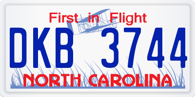 NC license plate DKB3744