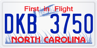 NC license plate DKB3750
