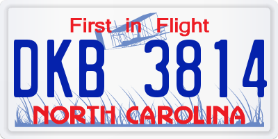 NC license plate DKB3814