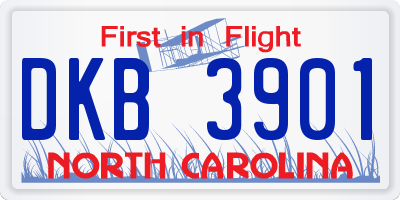 NC license plate DKB3901
