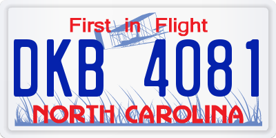 NC license plate DKB4081
