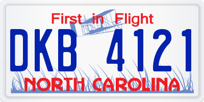 NC license plate DKB4121