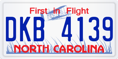 NC license plate DKB4139