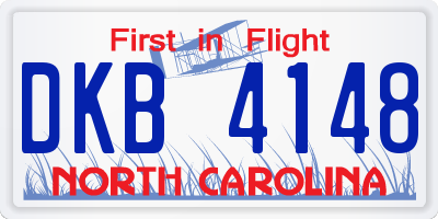 NC license plate DKB4148
