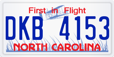 NC license plate DKB4153
