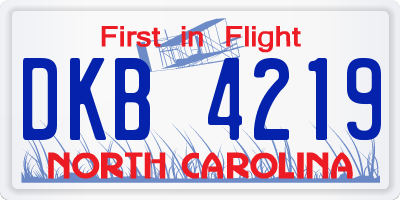 NC license plate DKB4219
