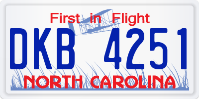 NC license plate DKB4251