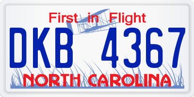 NC license plate DKB4367