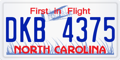 NC license plate DKB4375