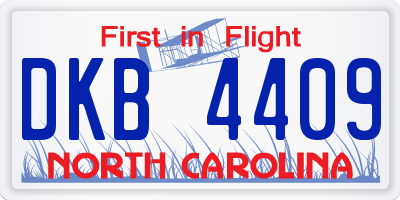 NC license plate DKB4409