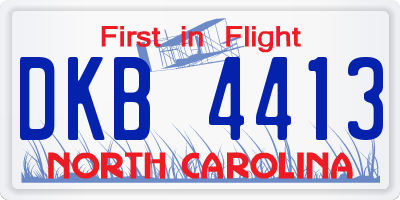 NC license plate DKB4413