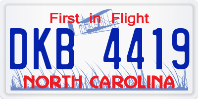 NC license plate DKB4419