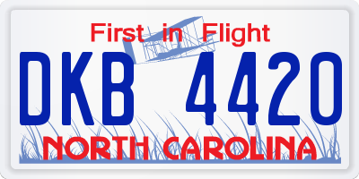 NC license plate DKB4420