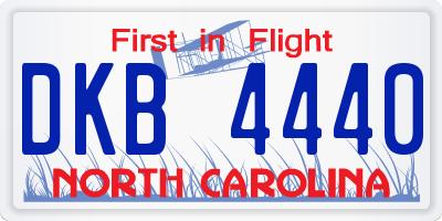 NC license plate DKB4440