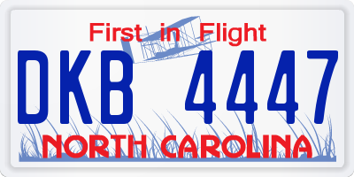 NC license plate DKB4447
