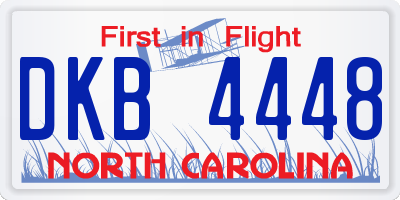 NC license plate DKB4448
