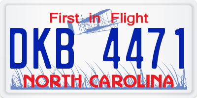 NC license plate DKB4471