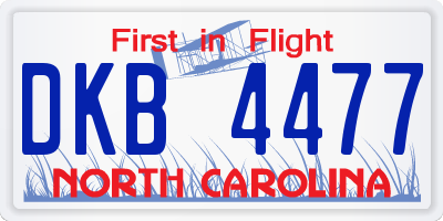 NC license plate DKB4477
