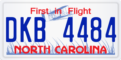 NC license plate DKB4484