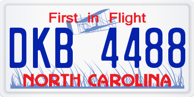 NC license plate DKB4488