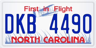 NC license plate DKB4490