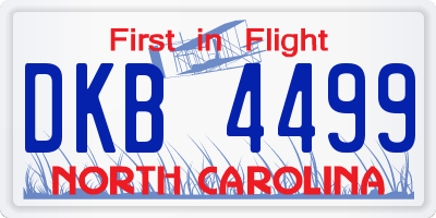 NC license plate DKB4499