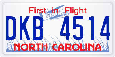 NC license plate DKB4514