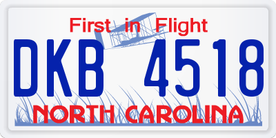 NC license plate DKB4518