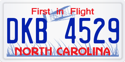 NC license plate DKB4529
