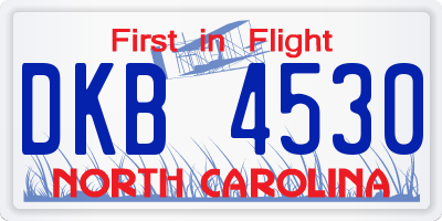NC license plate DKB4530